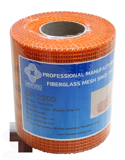 Construction Fiberglass Plastering Mesh Orange 20cm x 50m 160g/m2
