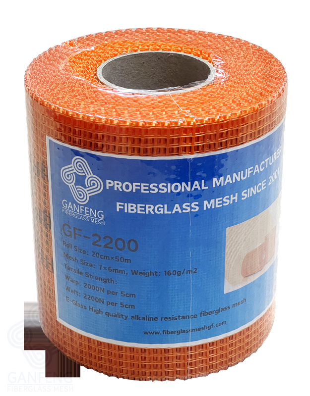 Construction Fiberglass Plastering Mesh Orange 20cm x 50m 160g/m2