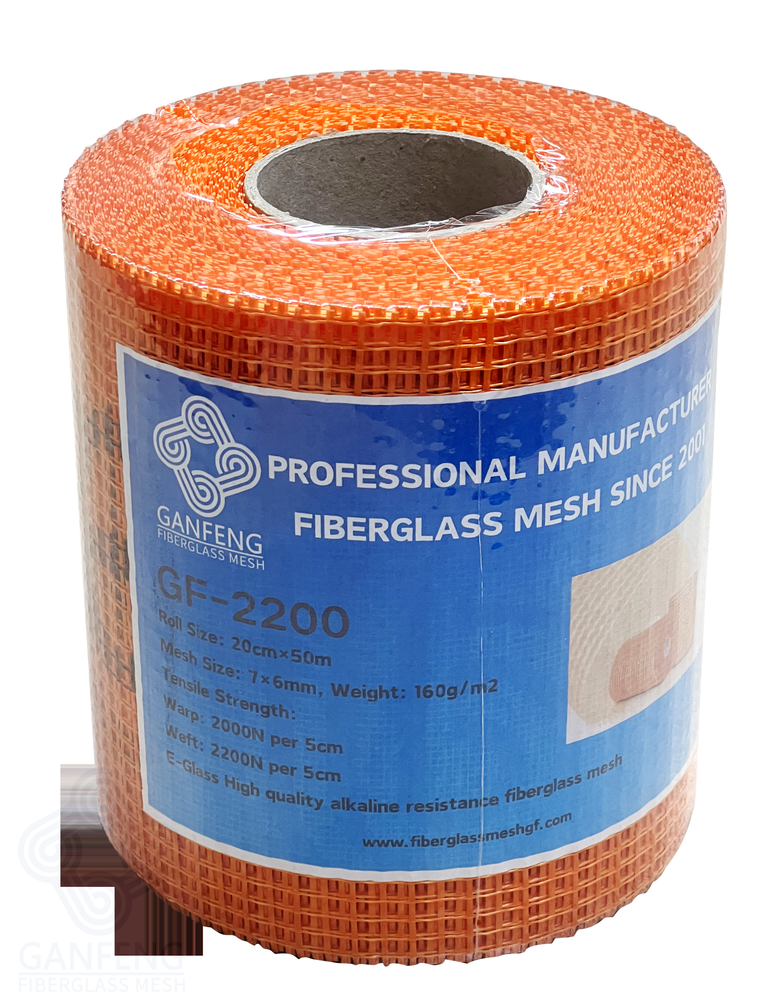 Construction Fiberglass Plastering Mesh Orange 20cm x 50m 160g/m2